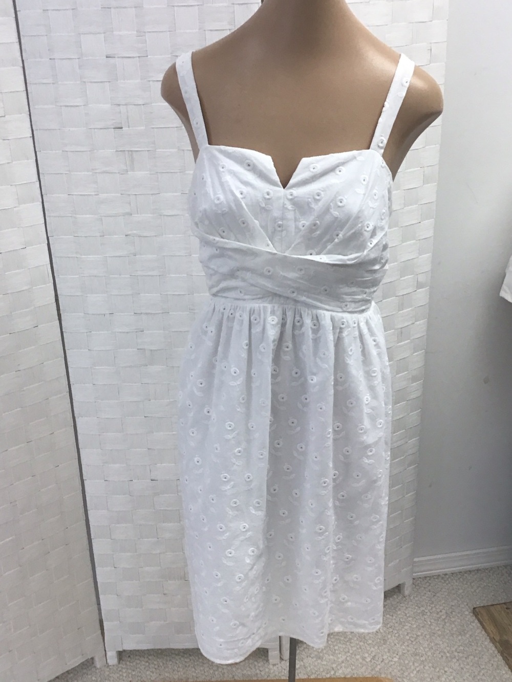 American Rag White Eyelet Midi Dress
